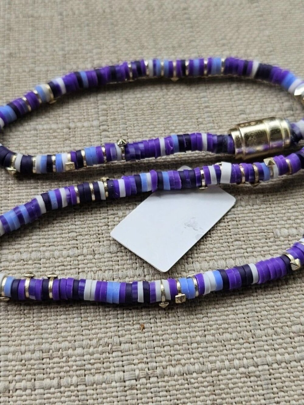 Kate Spade Women Choker Necklace Beaded Purple Signed KS Fashion Length 14 in - Picture 6 of 12